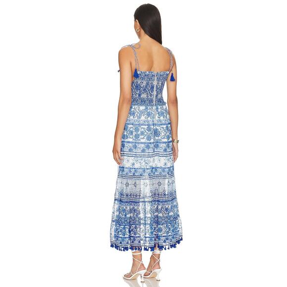 Alice & Olivia Monnie Midi Dress Floral Tassel - 0 - Picture 3 of 7